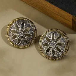 Fabindia Women Circular Metal Studs Earrings-picture-40