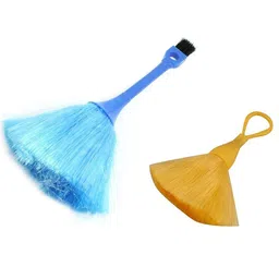 right products Mini Plastic Cleaning Brush for Desktop/Keyboard Cleanup (Pack of 2; Small ; Multicolour) image 1