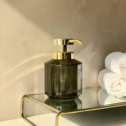 Mason Home Black & Gold-Toned Textured Glass Soap Dispenser image 2