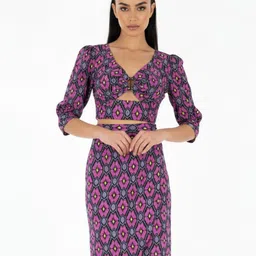 DressBerry Geometric Printed Top with Skirt Co-Ords-image-82