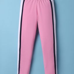 CrayonFlakes Cotton Knit Side Taped Leggings - Pink-picture-13