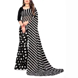 Moda Rapido Black Poly Georgette Sarees-picture-14