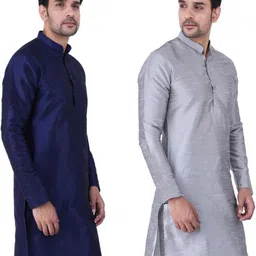 JEXI Men Regular Pure Silk Kurta with Pyjamas image 2