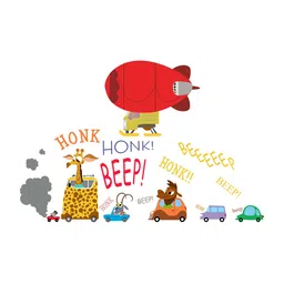 rawpockets Multicolour PVC Animals Car Driving Stickers 90cm X 90cm image 2