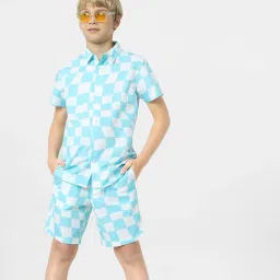 Jack & Jones Junior White & Blue Checks Shorts image 4