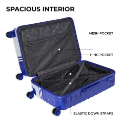 Nasher Miles Blue & Silver Vegas Color Block Large Hard Sided Checked Luggage image 2