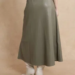 RAREISM Olive Polyester Tie-Dye Skirt image 2