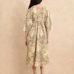 RAREISM Green Polyester Printed Three-Quarter Sleeves Dress image 2