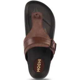 Mochi Men's Brown Thong Sandals image 3
