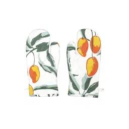 House This Rasaal Yellow Cotton Floral Gloves - Set of 2 image 2