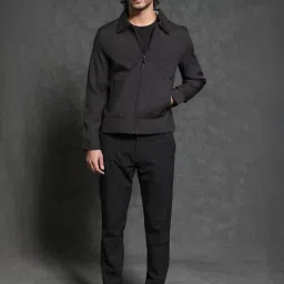 Rare Rabbit Black Regular Fit Jacquard Jacket image 2