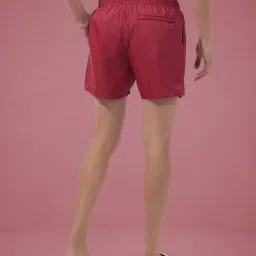 Rare Rabbit Red Regular Fit Solid Shorts image 2