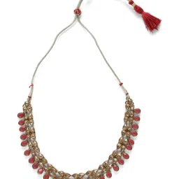 Aatmana Pink Kundan Gold-Plated Necklace Set for Women image 4