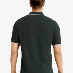 Rare Rabbit Green Regular Fit Textured Polo T-Shirt image 2