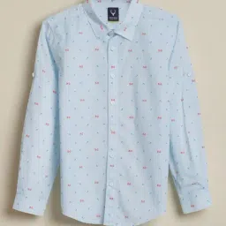Allen Solly Boys Blue Cotton Slim Fit Printed Shirt-picture-37