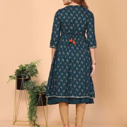 Rangita Teal Regular Fit Embellished Kurtas image 2