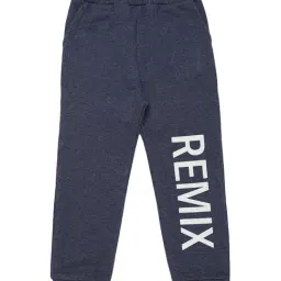 Mystere Paris Kids Navy Cotton Printed Joggers-image-26