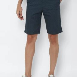 Allen Solly Navy Cotton Slim Fit Self Pattern Shorts-picture-10