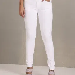 U.S. Polo Assn. White Super Skinny Fit Mid Rise Jeans-image-84