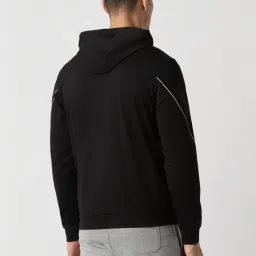 Van Heusen Black Regular Fit Hooded Jacket image 2