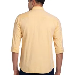Park Avenue Yellow Cotton Slim Fit Shirt image 2