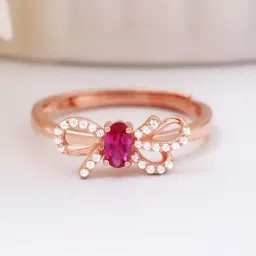 Zavya 925 Sterling Silver Beautiful Bow Rose Gold Plated Ring for Women-image-72