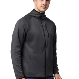 Slowave Dark Grey Regular Fit Hooded Jacket image 4