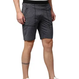 Slowave Dark Grey Regular Fit Self Design Shorts image 4