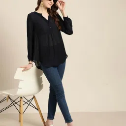 Qurvii Navy Regular Fit Shirt image 4