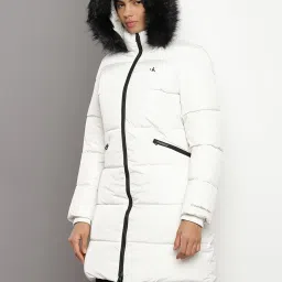 Calvin Klein Ivory Quilted Slim Fit Puffer Jacket image 4