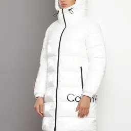 Calvin Klein Ivory Quilted Relaxed Fit Puffer Jacket image 4