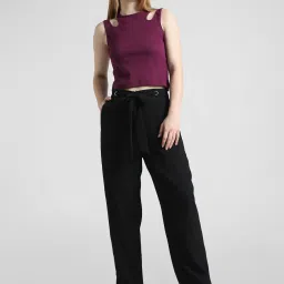 Only Black Relaxed Fit Relaxed Fit High Rise Pants image 4