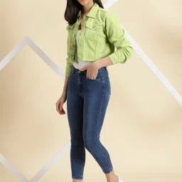 showoffff SHOWOFF Lime Green Regular Fit Jacket image 4