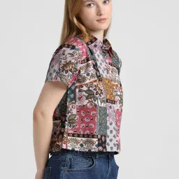 Only Multicolor Cotton Printed Shirt image 4