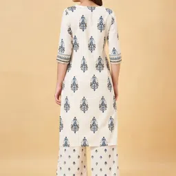 Rangmanch by Pantaloons White Cotton Printed Straight Kurta image 2
