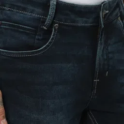Mufti Dark Blue Slim Fit Lightly Washed Jeans image 4