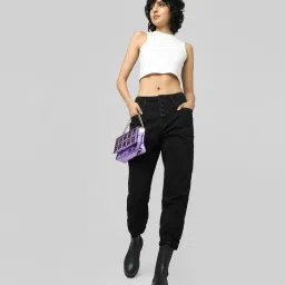 Only Black Cotton Relaxed Fit High Rise Jeans image 4