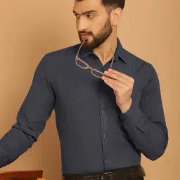 Indian Needle Grey Regular Fit Striped Shirt-picture-29