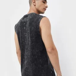 Forca by Lifestyle Black Regular Fit Printed Sleeveless T-Shirt image 2