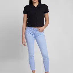 Spykar Black Slim Fit T-Shirt image 4