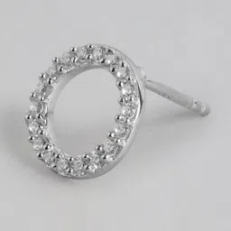 Zavya Round CZ Studded Gold-Plated 92.5 Sterling Silver Stud image 4
