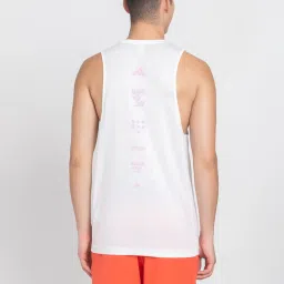 adidas White Regular Fit Yoga Tank Tee image 2