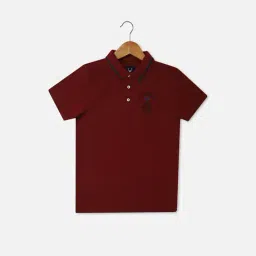 Allen Solly Junior Maroon Solid Polo T-Shirt-image-91