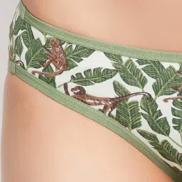 Clovia Green Cotton Printed Bikini Panty image 4
