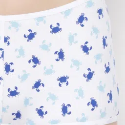 Clovia White Cotton Printed Boy Shorts image 4