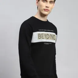 Monte Carlo Black Cotton Regular Fit Printed Sweatshirt image 4