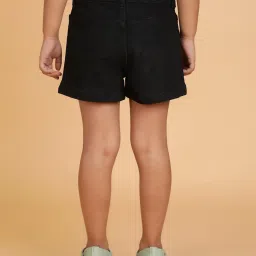 tales & stories Tales And Stories Girls Black Washed Shorts image 2