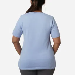 BlissClub Light Blue At-Ease Cotton Knit Top image 2