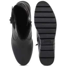 Elle Women's Black Wedge Booties image 4