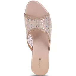 Mochi Women's Rose Gold Ethnic Sandals image 4